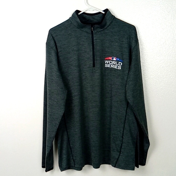 Under Armour 1/4 Zip Pullover Men's Large Loose Gray World Series 2018 Baseball - Picture 1 of 9